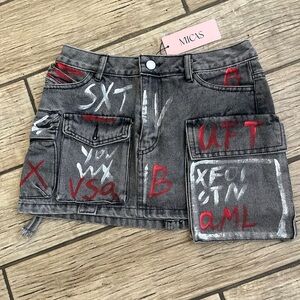 Micas Urban Graffiti Mini Skirt